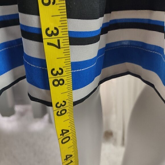 Calvin Klein Center Front Button Striped Shirt Narrow Pleated Skirt Dress Size 6 - Picture 6 of 10